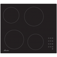 Поверхность варочная электрическая Monsher MHE 61 черная, мощность 6.6 кВт, 60 см, 4 конфорочная