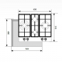 Газовая варочная панель Lex GVE 6043 C IV LIGHT