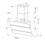 Настенная наклонная вытяжка для кухни MAUNFELD BRIDGE LINE 60 см, черная, механическая