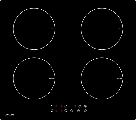 Варочная панель индукционная Graude IK 60.0 стеклокерамика, ширина 59 см, 4 конфорки, 7кВт