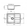 Мраморная мойка Lex Lucerne (Лекс Люцерн) 780 Space Gray, прямоугольная, врезная