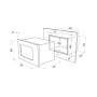 Встраиваемая  бежевая СВЧ печь MAUNFELD MBMO.25.7GBG, объем 25 л, 60 см, мощность 1450 Вт