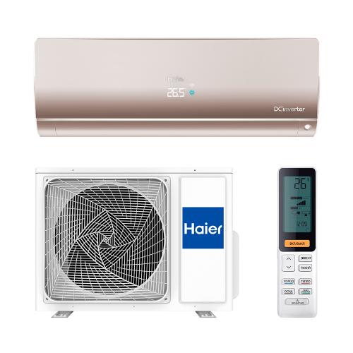 Кондиционер Haier настенный сплит-система серии FLEXIS DC-Inverter AS25S2SF1FA-G/1U25S2SM1FA (бежевый, золотой, шампань)