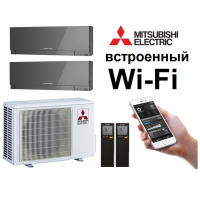 Кондиционер Mitsubishi Electric мульти-сплит-система MXZ-3F54VF + 2 внутренних блока серии Design EF (25+25) серый, серебряный