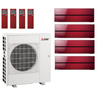 Кондиционер Mitsubishi Electric мульти-сплит-система MXZ-4F72VF + 4 внутренних блока серии Premium LN (25+25+25+25) рубиново-красный