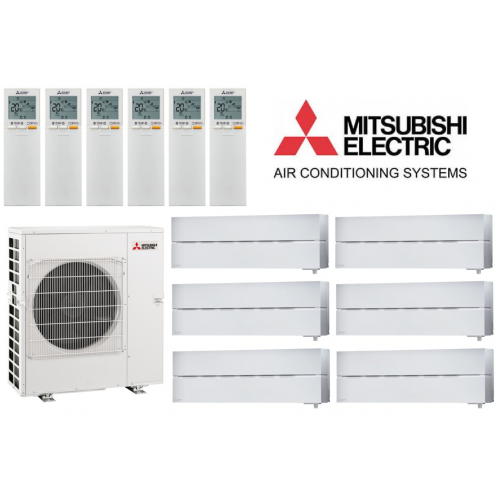 Кондиционер Mitsubishi Electric мульти-сплит-система MXZ-6F122VF + 6 внутренних блоков серии Premium LN (25+25+25+25+25+25) белый