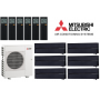 Кондиционер Mitsubishi Electric мульти-сплит-система MXZ-6F122VF + 6 внутренних блоков серии Premium LN (25+25+25+25+25+25) черный оникс