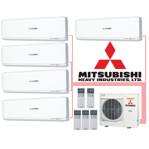 Мульти-сплит-система Mitsubishi Heavy Industries SCM100ZM-W + 5 внутренних блоков серии Deluxe (20+20+20+20+20)