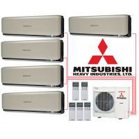 Мульти-сплит-система Mitsubishi Heavy Industries SCM100ZM-W + 5 внутренних блоков серии Deluxe (20+20+20+20+20) (бежевый, золотой, шампань)