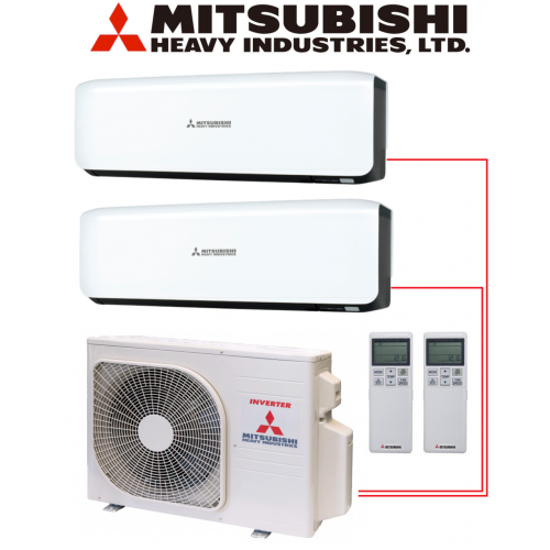 Мульти-сплит-система Mitsubishi Heavy Industries SCM40ZS-W + 2 внутренних блока серии Premium (20+20) (черный и белый)