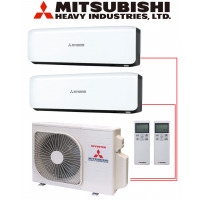 Мульти-сплит-система Mitsubishi Heavy Industries SCM45ZS-W + 2 внутренних блока серии Premium (35+35) (черный и белый)