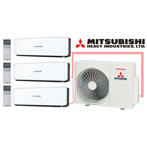 Мульти-сплит-система Mitsubishi Heavy Industries SCM50ZS-W + 3 внутренних блока серии Premium (20+20+20) (черный и белый)