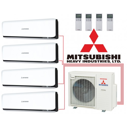 Мульти-сплит-система Mitsubishi Heavy Industries SCM71ZM-W + 4 внутренних блока серии Deluxe (20+20+20+20) (черный и белый)