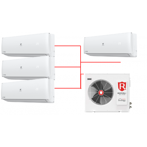 Мульти-сплит-система Royal Clima 4RMX-28HN/OUT + 4 внутренних блока серии PRESTIGIO (9+9+9+9)