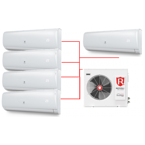 Мульти-сплит-система Royal Clima 5RMX-42HN/OUT + 5 внутренних блоков серии TRIUMPH (9+9+9+9+9)