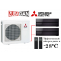 Тепловой насос Mitsubishi Electric MXZ-2E53VAHZ + 2 внутренних блока серии Premium LN (25+25) (черный оникс)