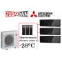 Тепловой насос Mitsubishi Electric MXZ-4E83VAHZ + 3 внутренних блока серии Design EF (25+25+25) (черный)