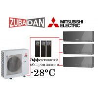 Тепловой насос Mitsubishi Electric MXZ-4E83VAHZ + 3 внутренних блока серии Design EF (25+25+25) (серый, серебряный)