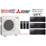 Тепловой насос Mitsubishi Electric MXZ-4E83VAHZ + 3 внутренних блока серии Premium LN (25+25+25) (черный оникс)