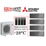 Тепловой насос Mitsubishi Electric MXZ-4E83VAHZ + 4 внутренних блока серии Design EF (25+25+25+25) (серый, серебряный)