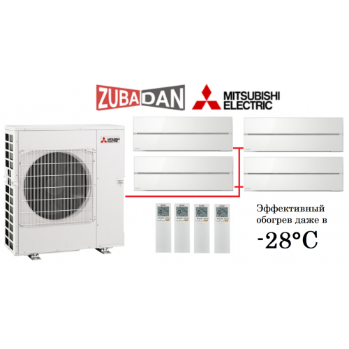 Тепловой насос Mitsubishi Electric MXZ-4E83VAHZ + 4 внутренних блока серии Premium LN (25+25+25+25) (белый)